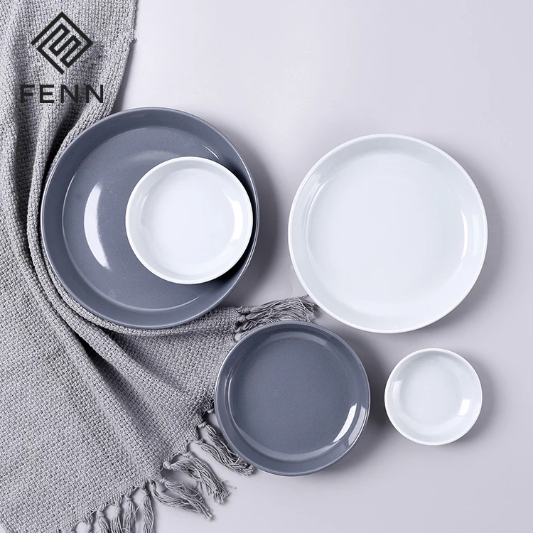 FENN Customized Factory Supplies MultiColor Glazed Nordic Plate / Ceramic Tableware Soup Plate Porcelain Deep Plate & Dish Set