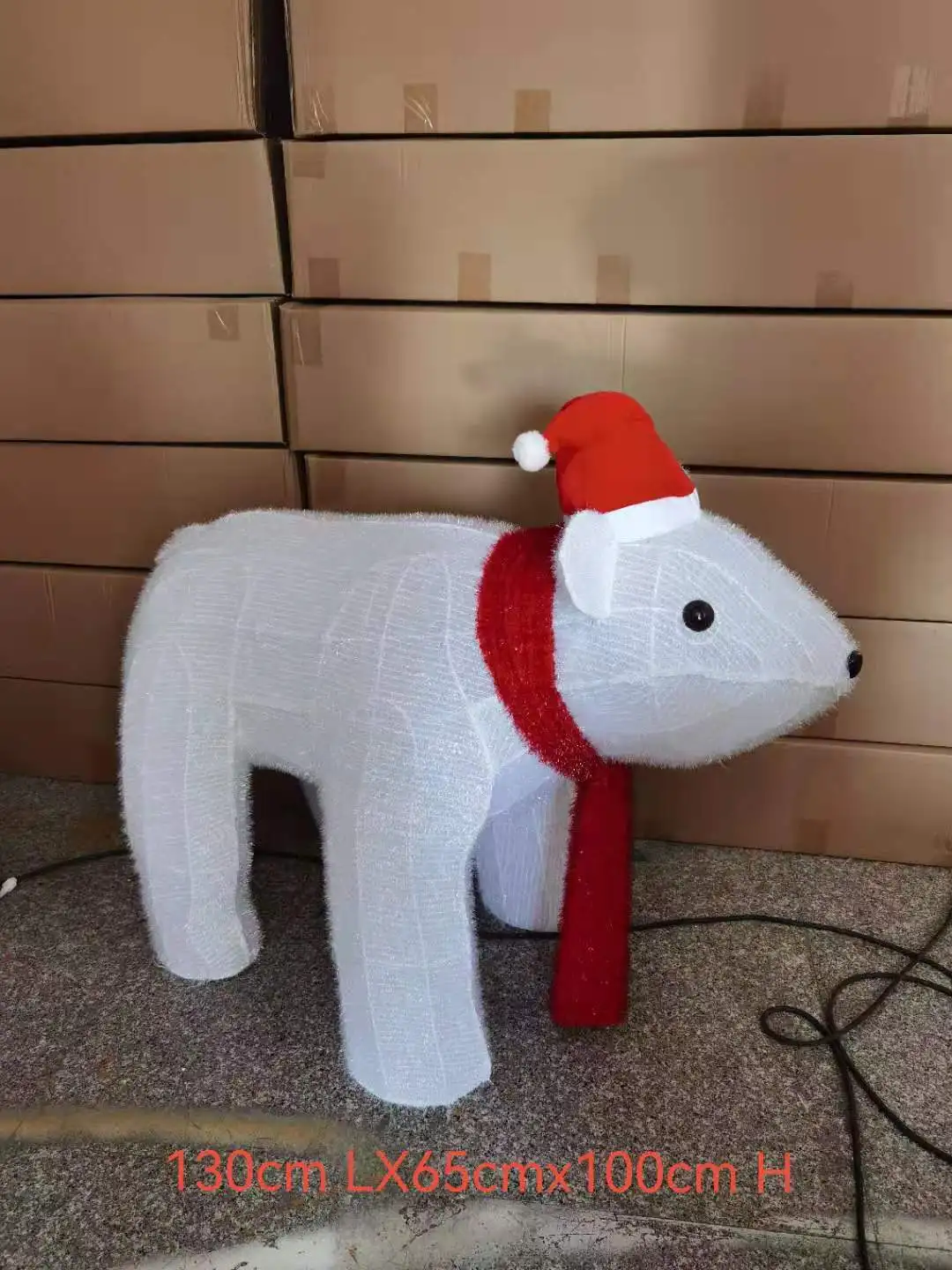 Customize commercial outdoor giant Christmas polar bear light decoration
