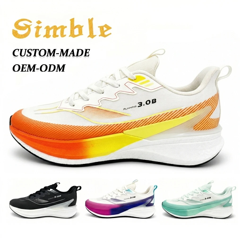 Fly Woven Mesh Elastic Cushioning Non Slip OEM ODM Custom for Road Marathon Outdoor Training Men's Professional Running Sneakers