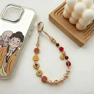 The Chinese-style Five-way Wealth God Mobile Phone case Decoration Pendant Symbolizes Good Fortune and Continuous Good Luck.
