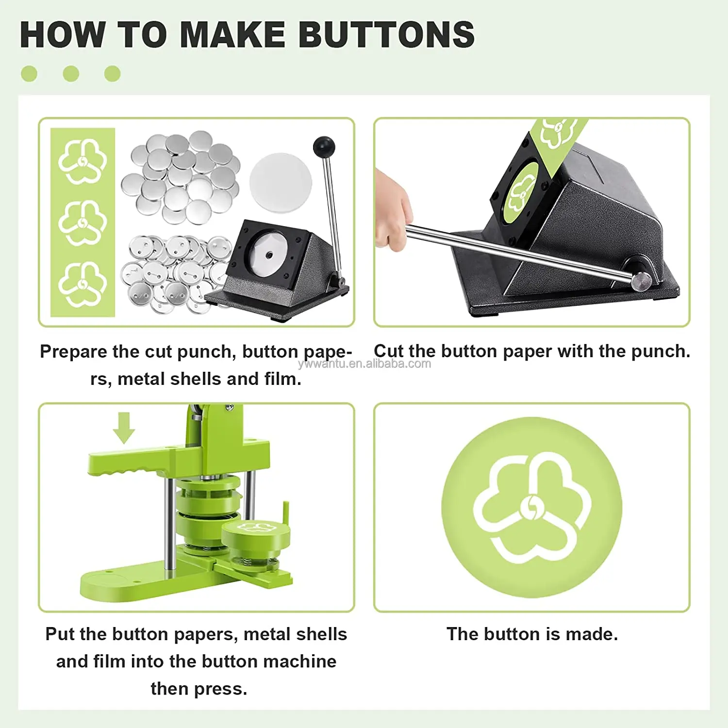 44mm 1.75inch Button Paper Cutter 54mm Circle Cutter Punch For Paper