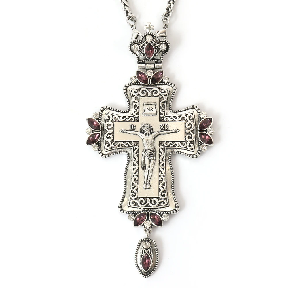 ZD034 Alloy Big Pectoral Cross - Orthodox Greek Necklace