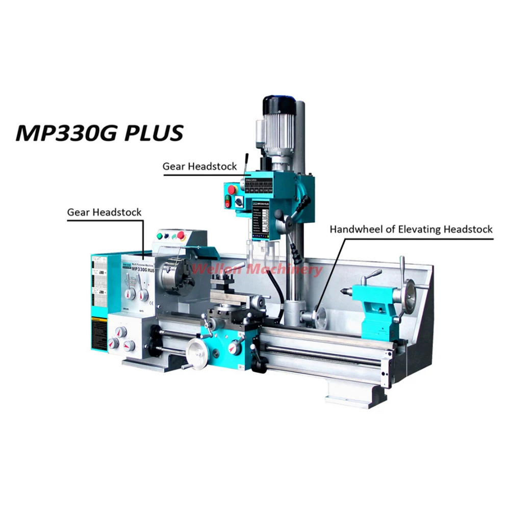 Multi Purpose Machine MP330G PLUS MP330V PLUS Combination Bench Lathe Machine for Turning Milling and Drilling