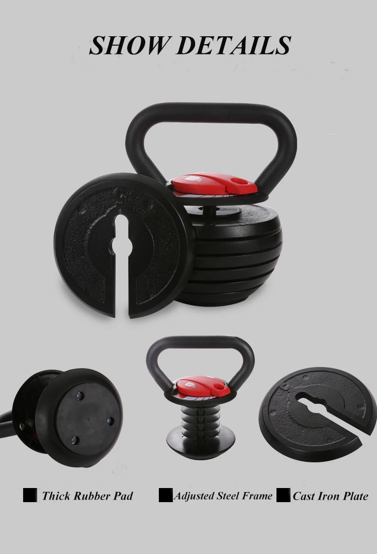 Europe Hot Selling Iron Plate 9kg/20lbs Adjustable Kettlebell For
