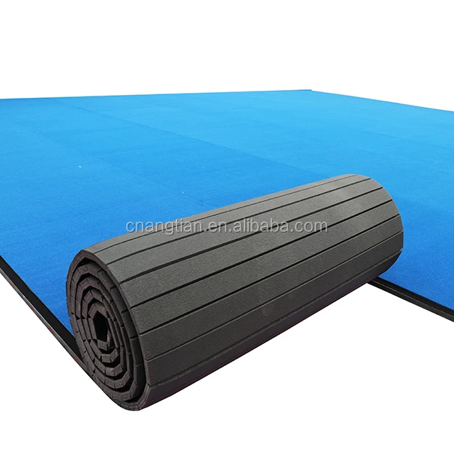 Define Quality Carpet Roll up Used Rhythmic Gymnastic Wushu Rollout Mats for Cheerleading