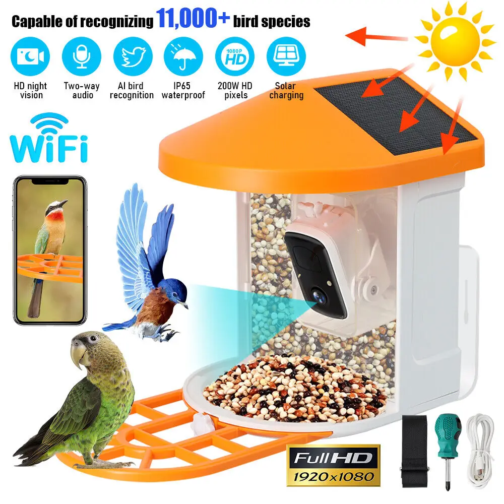 Odm Solar Power Smart Bird Feeder With 1080p Camera Ai Identify Bird