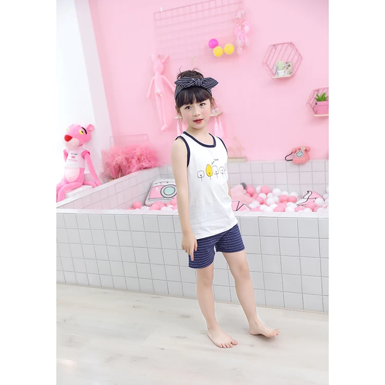 Летний пижамный комплект с короткими рукавами и принтом на заказ; детский жилет; одежда