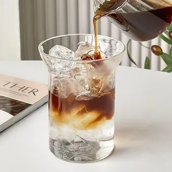 56H Glass Drinking Cup Ins Wind Restaurant Irregular Iced Latte Coffee Cup Glass Summer Juice Home Cold Water Cup