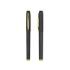 Un corps de stylo noir avec un clip de stylo argenté