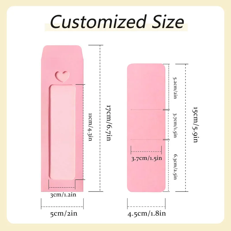 Custom Lovely Wrapping Paper Bookmark Sleeve Packaging
