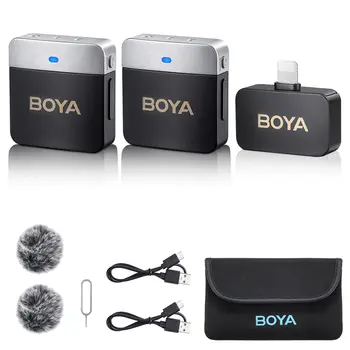 BY-M1V3 Portable Live Stream Teaching Omnidirectional Condenser Wireless Lavalier Microphone Set for IPhone Android Mic detail image