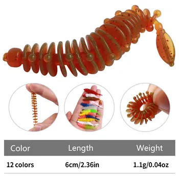 Wholesale for SO188 Printed ABS Artificial Worm Baits 6cm 1.1g 1pc/Bag for Sea Fishing Lake Stream Bottom/Top/Midwater Lures – Soft Lure – view 4