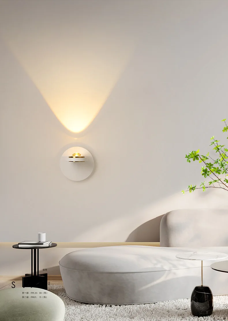 Cream Wind Wall Lamp Scandinavian Bedroom Bedside Lamp Hallway Aisle Wall Light Full Spectrum Eye Protection Wall Sconce