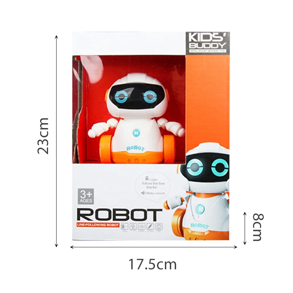 DIY Line Follower Robot Kids Toy Robots Technology Educational Inductive Robot Toy Trajectory Walk Function With Led Light