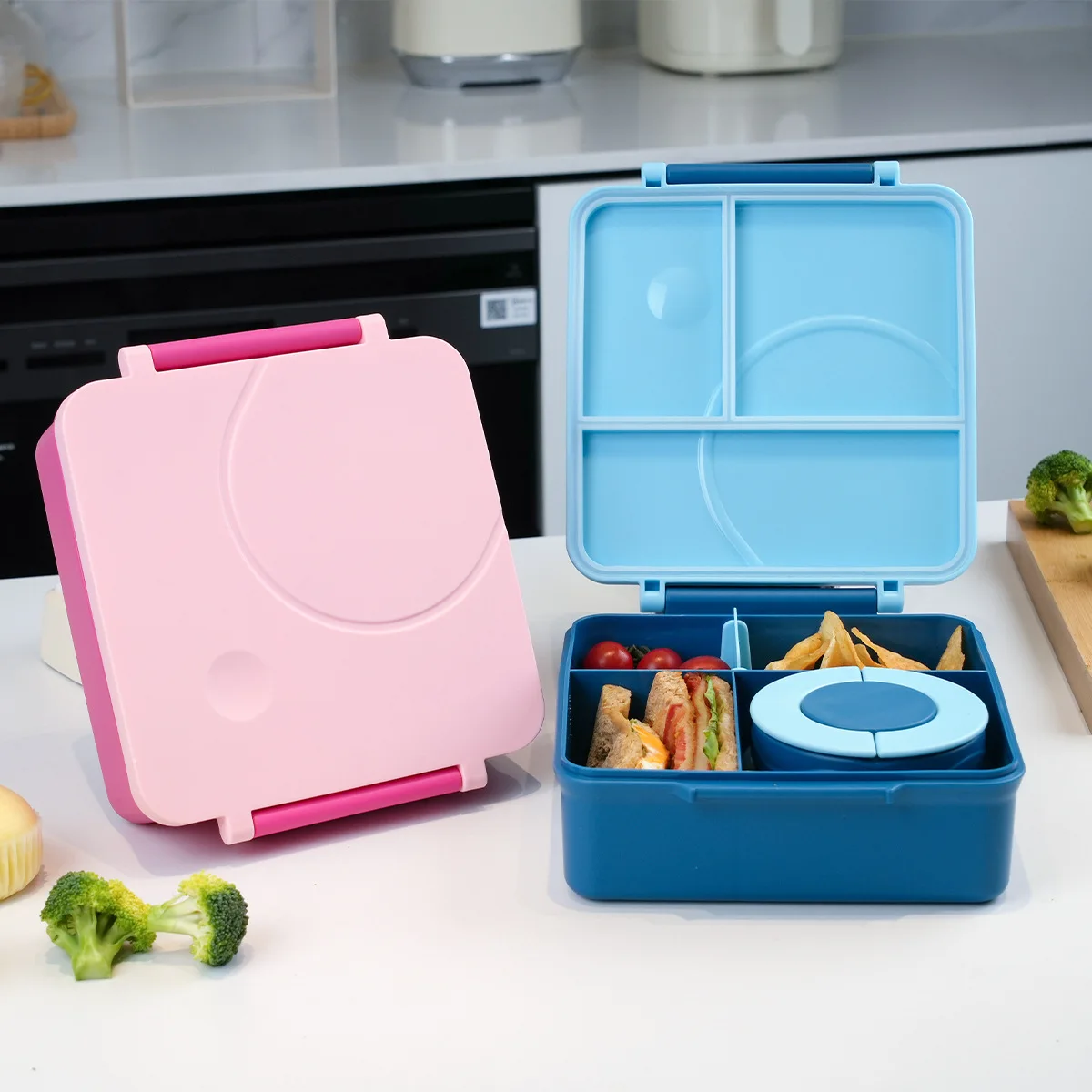 3 Compartment Insulated Bento Lunch Box With Thermos Food Jar - Buy ...