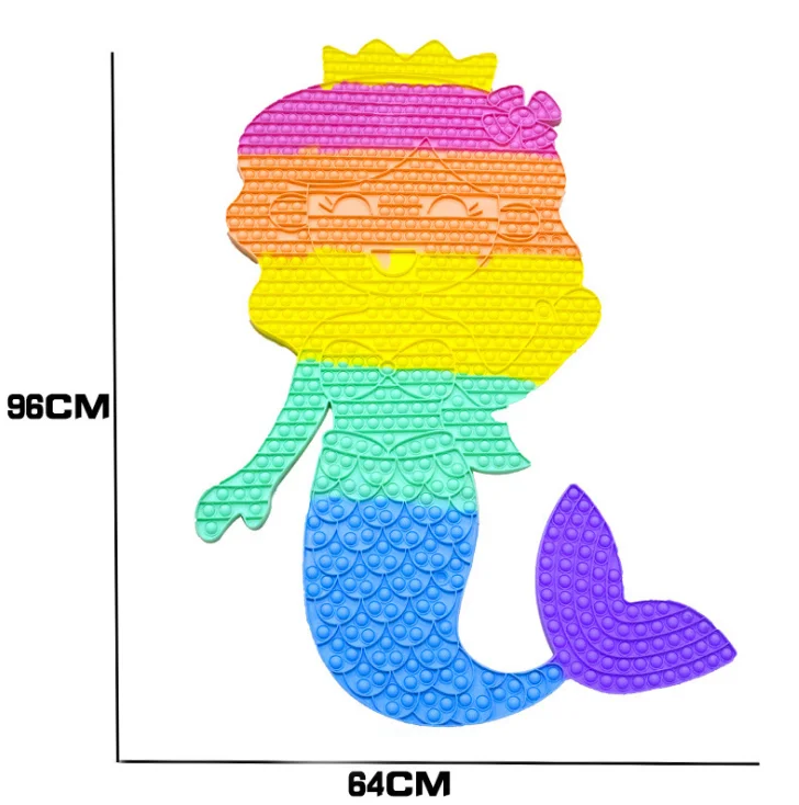 Newest 96cm Jumbo Giant Mermaid Pops Jumbo Among Us Pops Autism Fidget Toys For Stress Relief Giant Mermaid Sensory Fidget Toys
