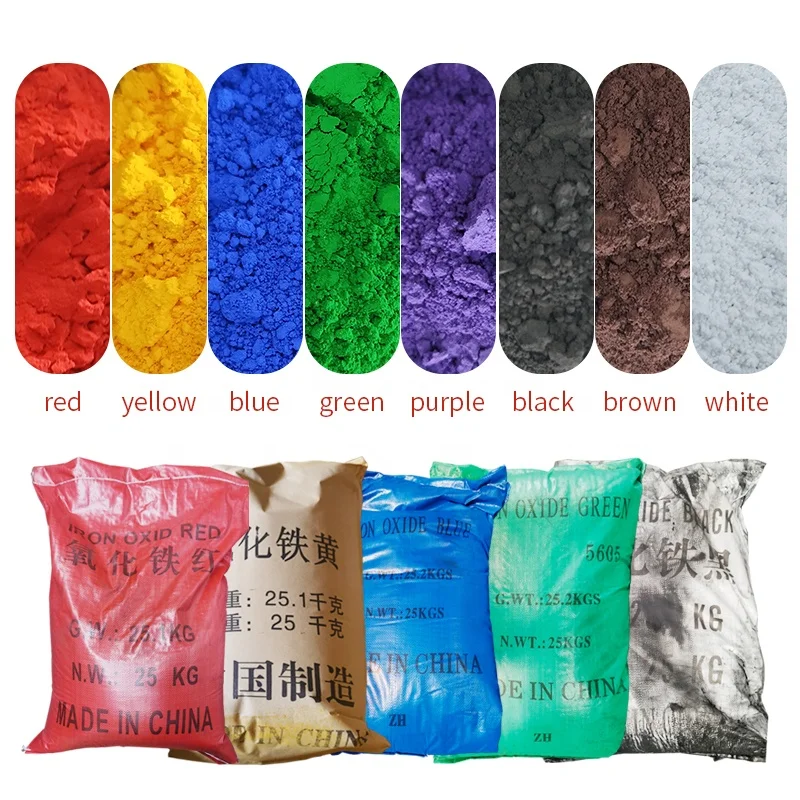 Manufacturer Price Multicolor Iron Oxide Pigment Red/Green/Yellow/Blue/Black For Cement/Bricks/Plastic