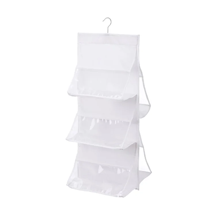 Storage 6 Pocket Hanging Handbag Organizer For Wardrobe Closet Transparent Storage Bag Handbag
