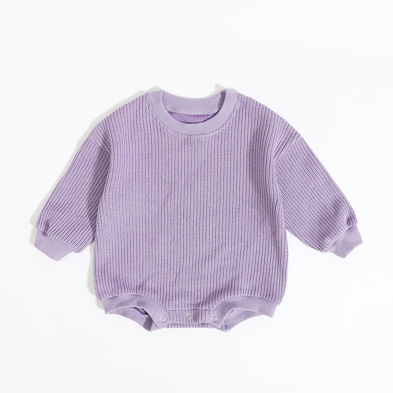Factory Direct Baby Clothing Baby Rompers Solid Color Long Sleeve ...