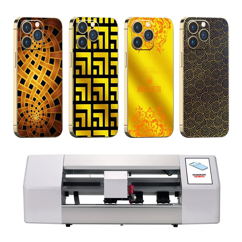 Роскошная 3D золотая Гидрогелевая пленка, сырье для режущей машины, чехол для мобильного телефона из ТПУ, задняя крышка, наклейка с кристаллами и фарфором