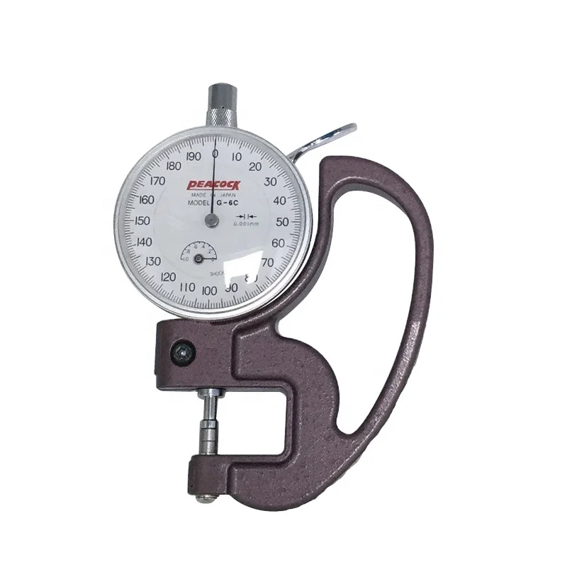 Japan 0-1mm Peacock Thickness Gauge G-6c Dial Thickness Tester 0.001mm,20mm  - Buy Peacock Thickness Gauge,Peacock G-6c,0.001mm Thickness Gauge Product 