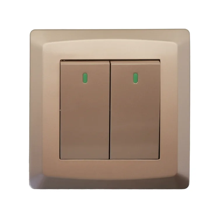 VNX High Quality Gold UK Standard 10A 250V Fashion Deceny Wall Switch Single Double Switch