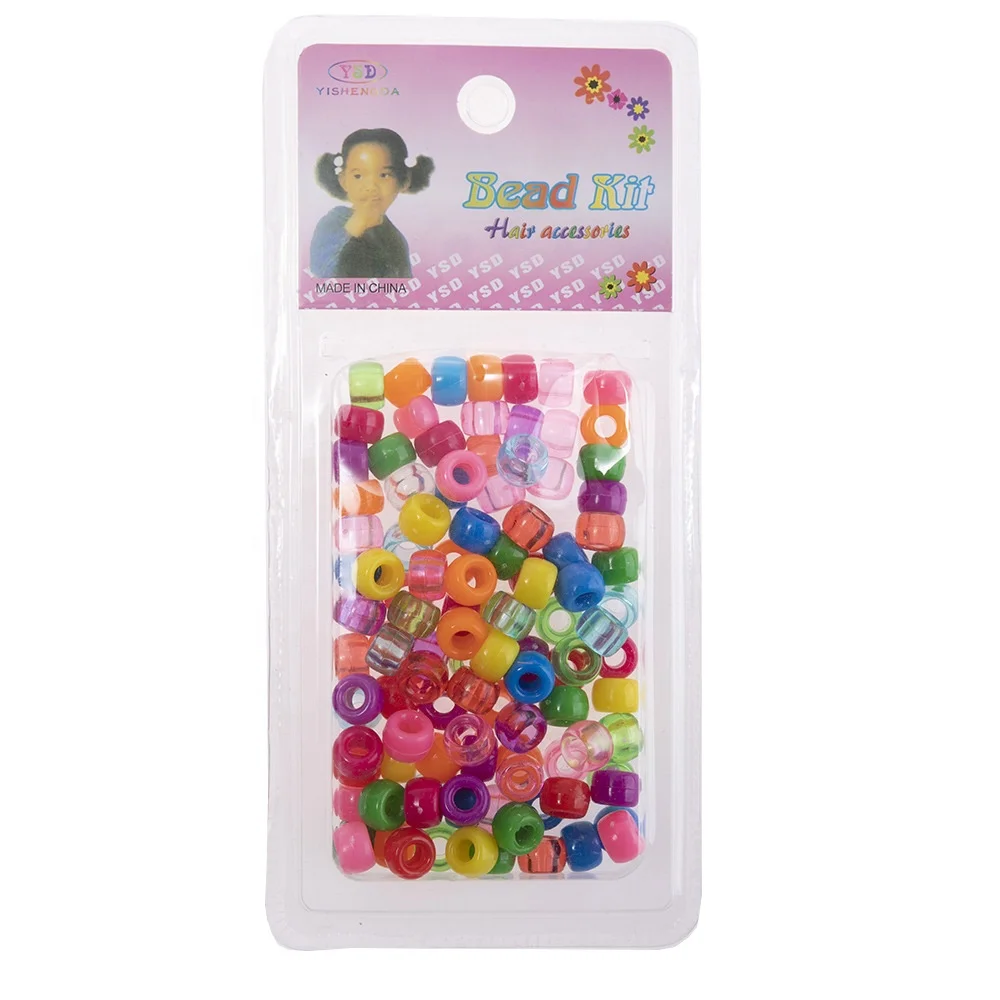 Dirty Braid Resin Transparent Beads Decorative Jewelry Dirty Hair Ring Suit DIY Handmade Big Hole Hair Accessories for Women Kid