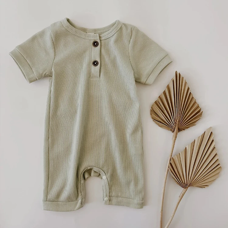 Organic Bamboo Waffle Baby Bodysuit Eco Friendly Baby Bodysuit Romper ...