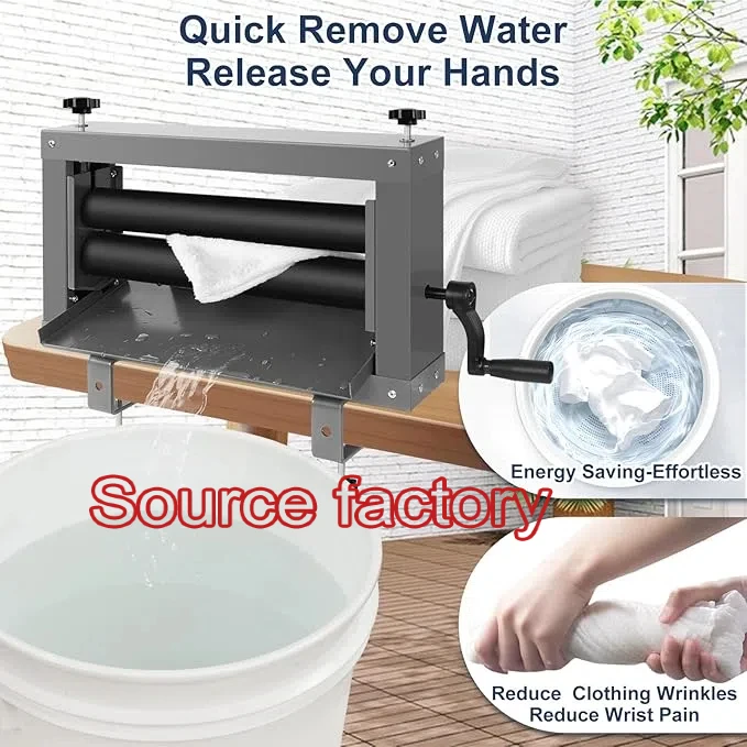 Source Factory Clothing Wringer Heavy Duty Off Grid Perfect Wringer Washer for Chamois Cloth Tile Sponge etc Laundry Wringer