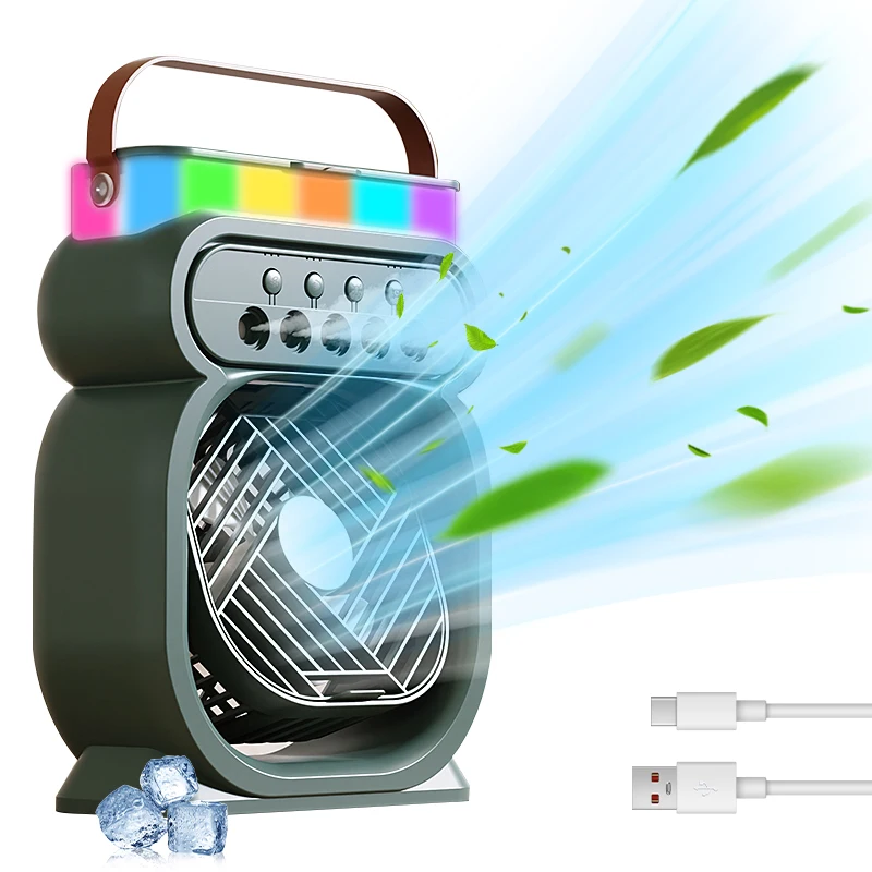 2025 Sommer-Luftkühler-Ventilator, USB-wiederaufladbar, Mini-Sprüh-Luftbefeuchter, tragbarer Klimaanlagenventilator für Reisen_voghion.com