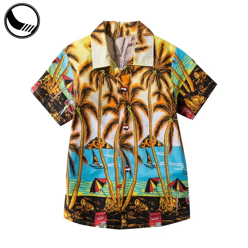 Family Fast Arrival Custom Print Vintage Red Casual Loose Beach Hawaiian Shirt Beach Shirts Men details