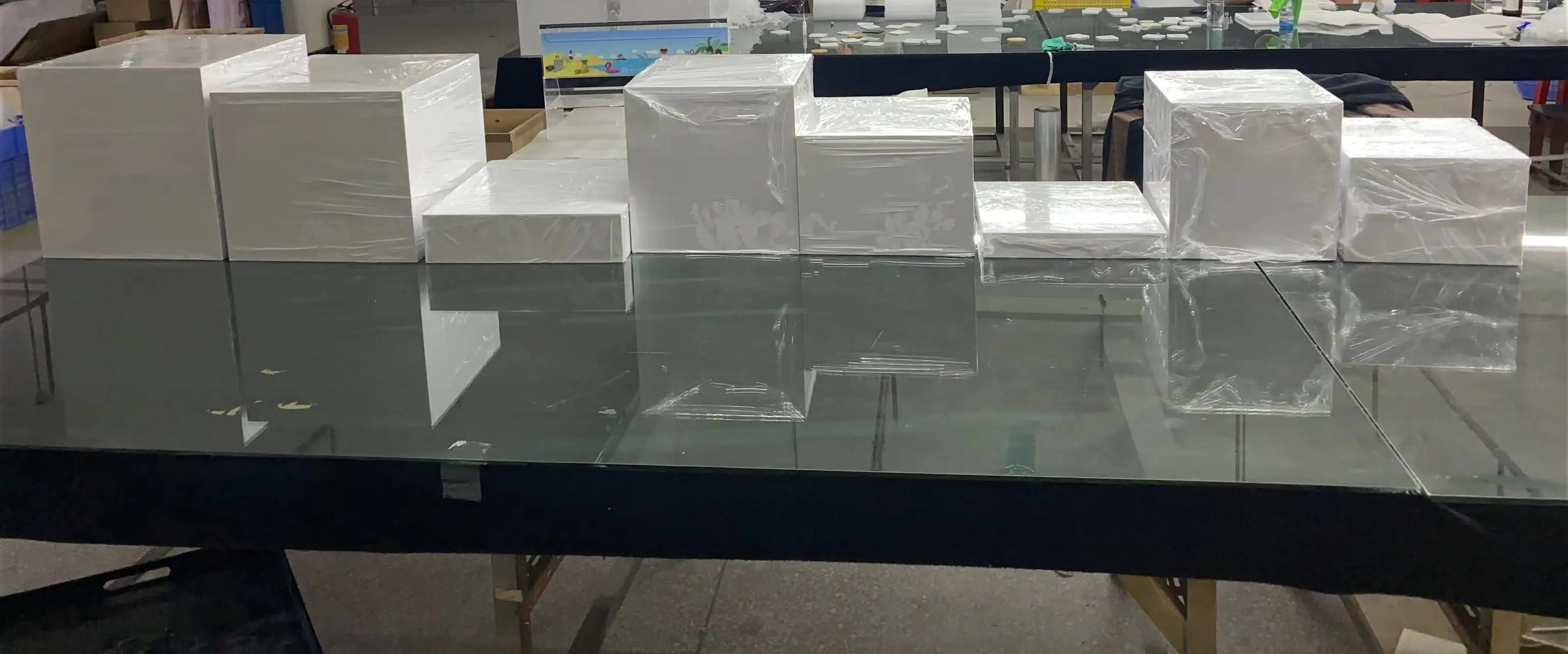Customized White Buffet Acrylic Riser Cube Display Nesting Risers ...