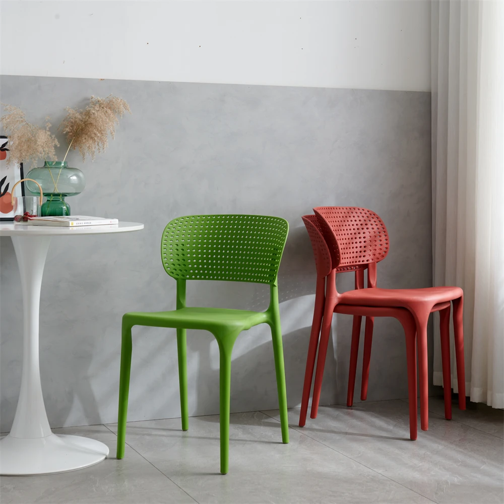 White Plastic Chair Home Office Professional Makeup Chair Dining Room