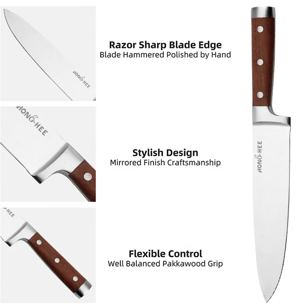 Blade Smith 8 Knife kitchen set with custom Honeycomb Handle – SpringHill  Farm