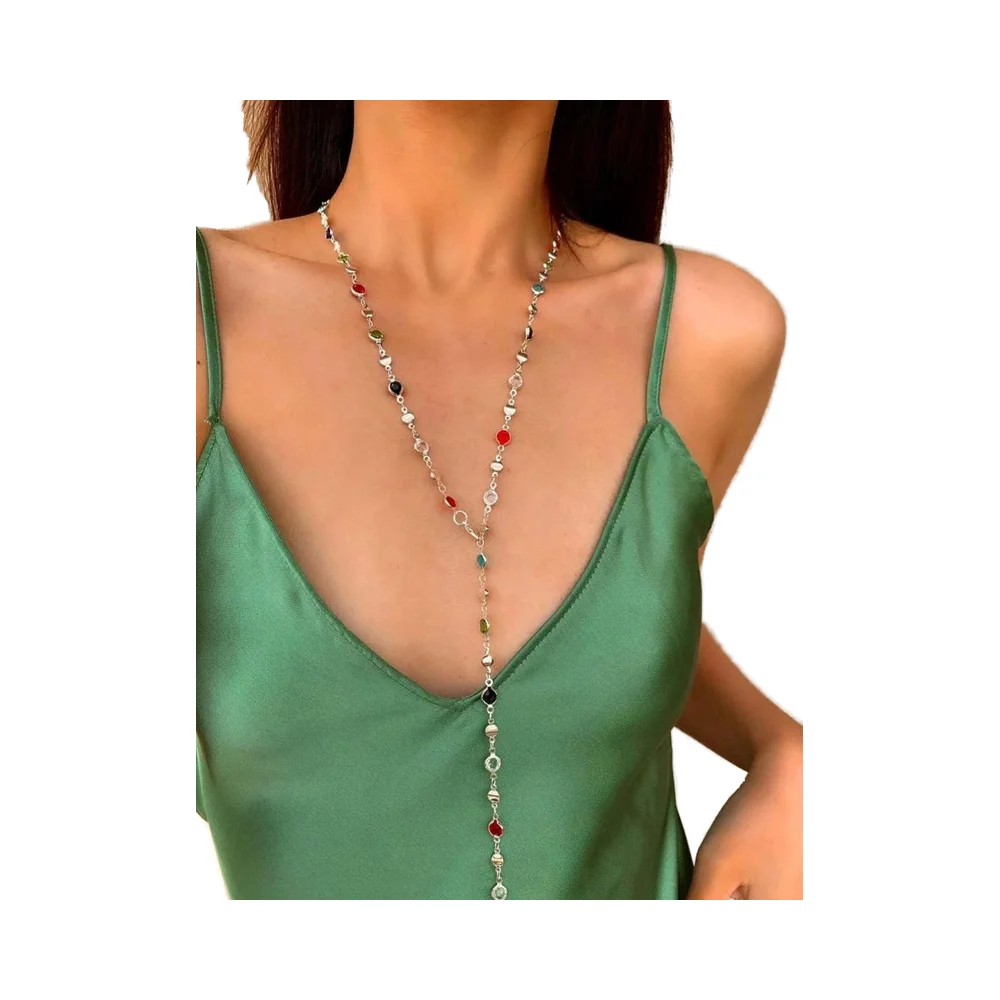 Wholesale Y-Type Women's Necklace Multi-Layer Crystal Glass