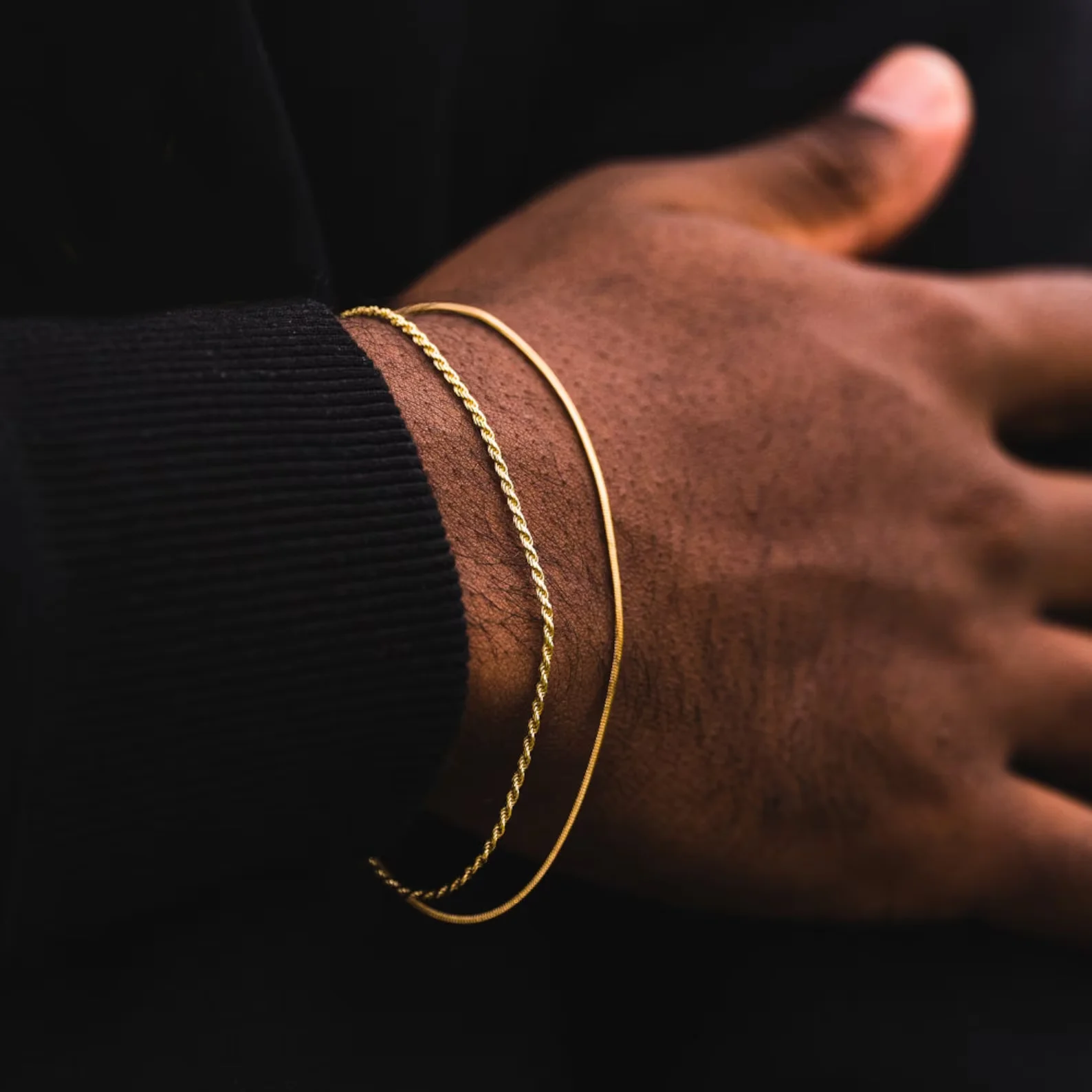 Luxury 2mm Connell Curb Chain Thin Mens Gold Snake Bracelet Stainless Steel  Rope Cuban Link Chain Bracelet for Men Jewelry