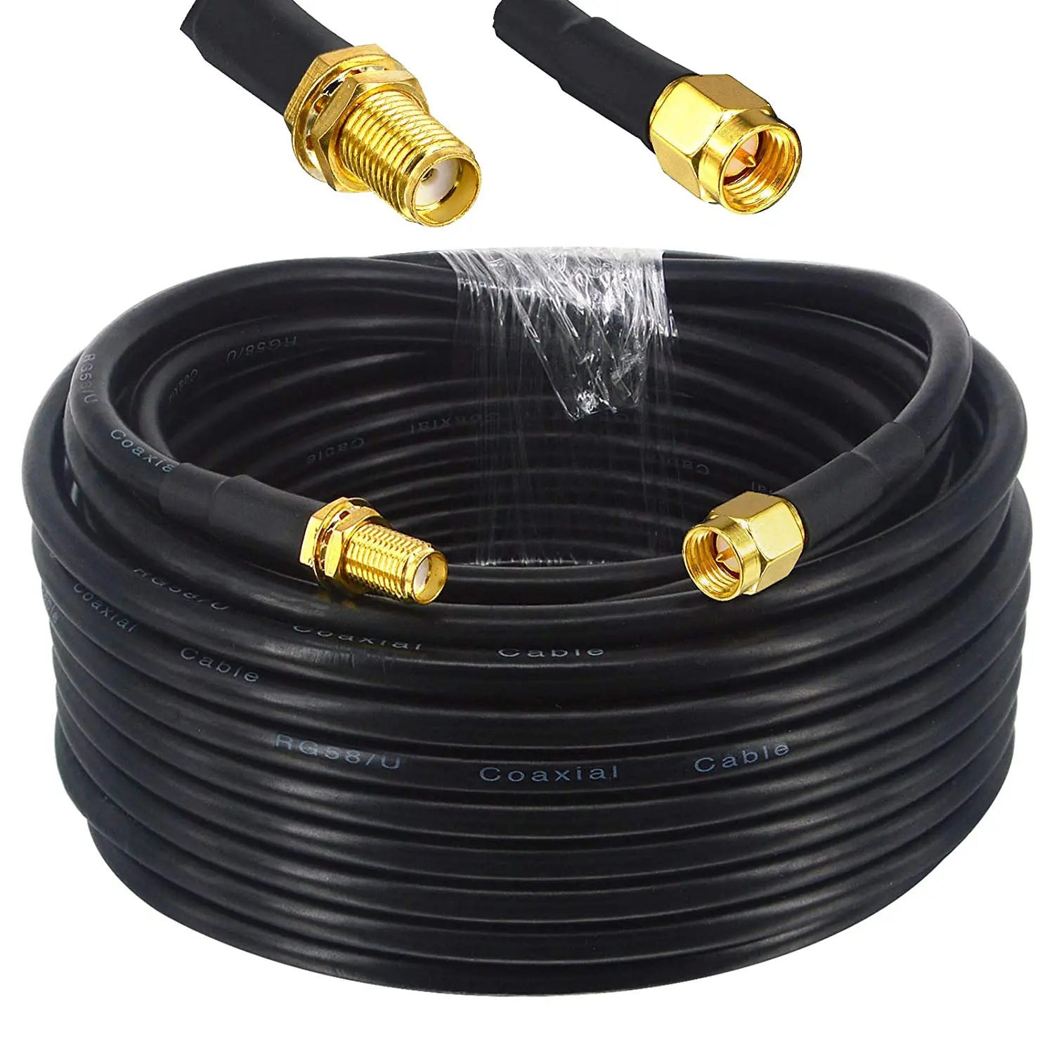 50ohm low loss RF coaxial cable RG174 0.5m with MMCX male to BNC female bulkhead connector or antenna