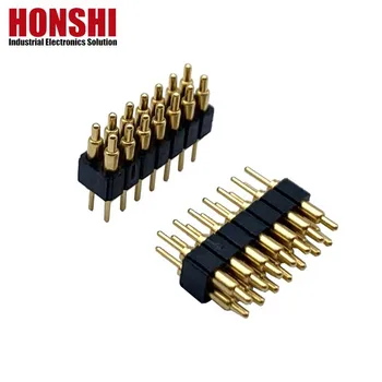 14Pin 2x7Pin through type pogo pin brass spring loaded pogo pin electronic connectors