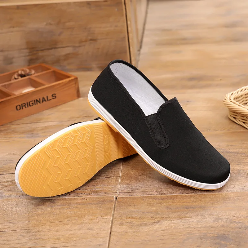 2023 Old Beijing Chinese Traditional Handmade Cloth Canvas Shoes Rubber Sole Non-slip Cloth Shoes Breathable Soft Kungfu Shoes
