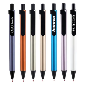 Large Capacity Press Gel Pen 0.5mm Metal Custom Logo Advertising Business Sign Pens Quality Ink Office Stationery