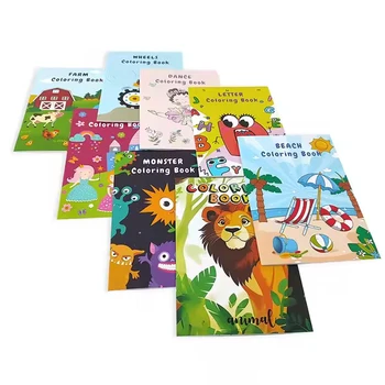 Eco-friendly Custom Graffiti Doodle Storybook Set Kids' Cardboard Picture Book Baby Painting Coloring Book Printed