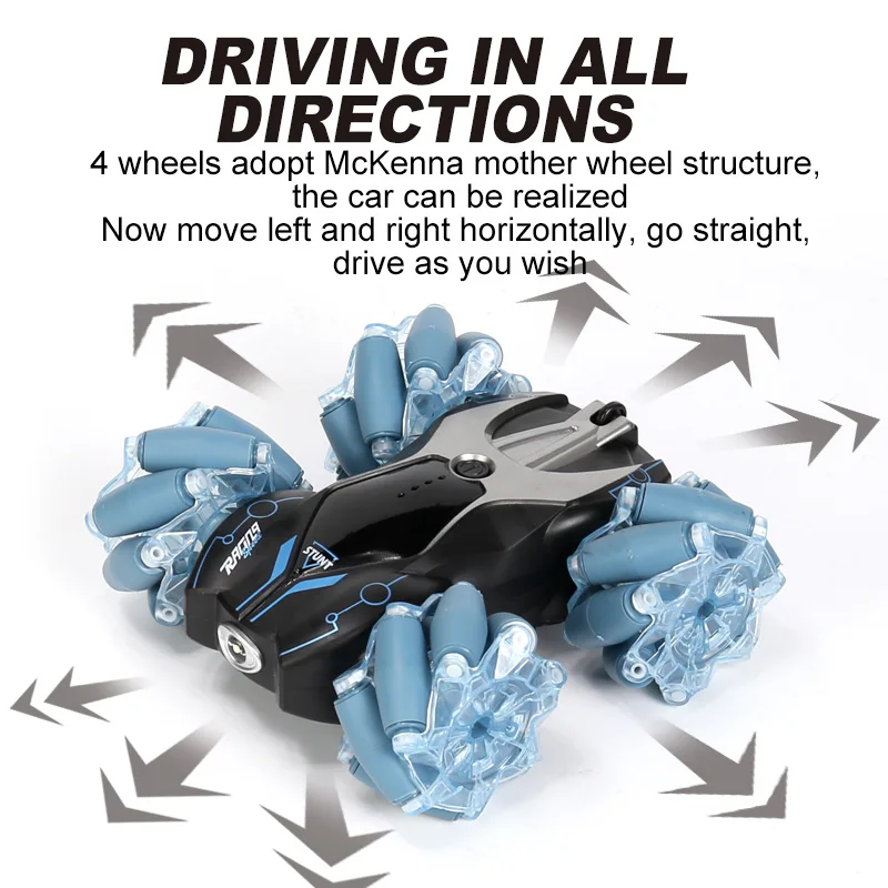 
 Радиоуправляемые автомобили 4WD с дистанционным управлением, жест, дрифт, трюковая машина, двухсторонний рулон, светодиодная подсветка, танцевальный вождение, электрическая машина, игрушки для детей  