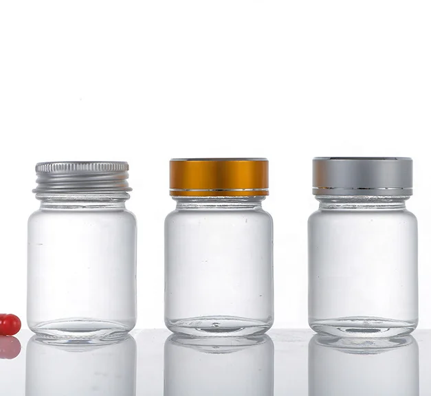 Mini 40ml Clear Matte Glass Vial with Screw Lid Bulk Sale for Health Care Powders and Capsules Raw Material Gelatin