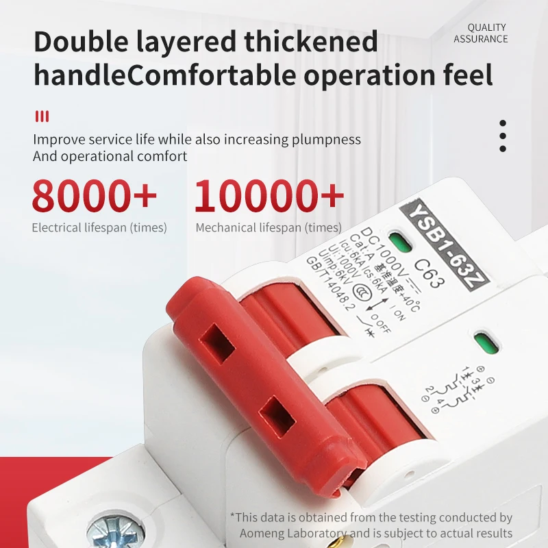 YSB1-63Z Series 1P Photovoltaic DC Circuit Breaker - 10000 Times