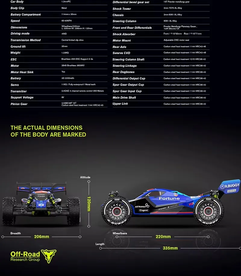 RLAARLO X12S Off-Road RC Car 1/12 4WD 90KM/H Speed, OEM