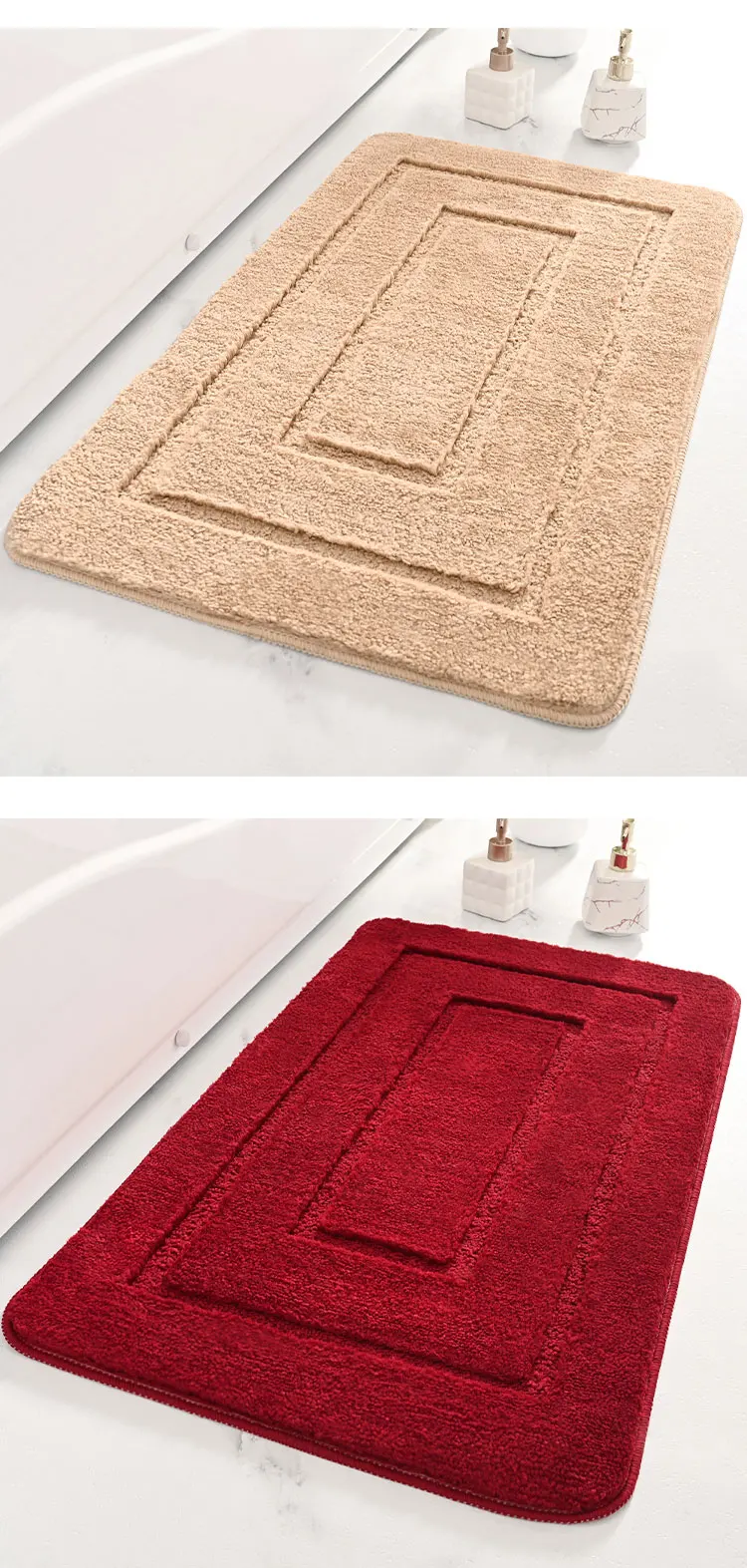 Non-slip machine washable Bath Mat Shaggy Thick Fluffy Door Mat Home Entrance Welcome Doormats manufacture