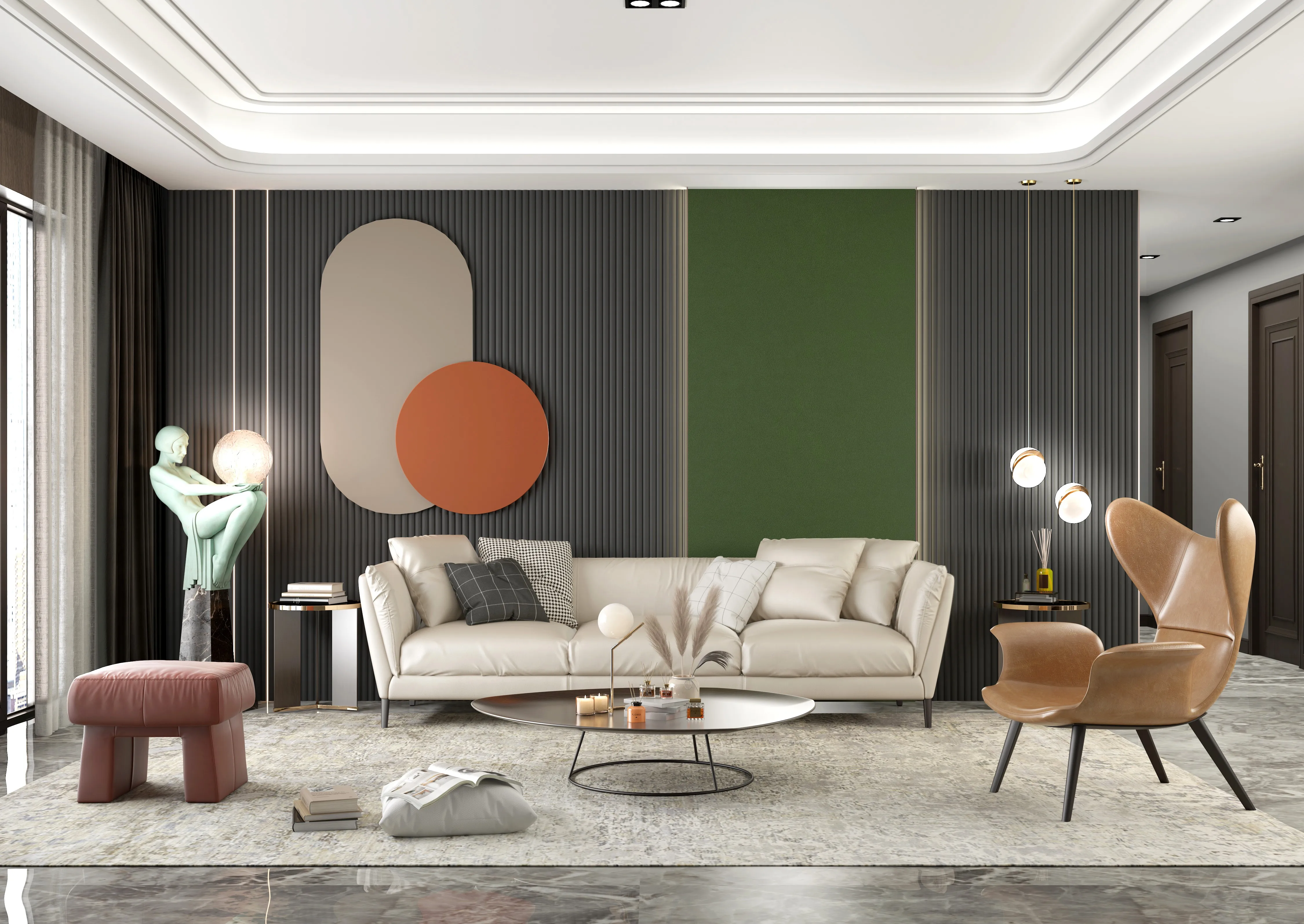 product melinco green wall paneling interior decor sets fluted panel wpc matching design wpc wall panel indoor set-5