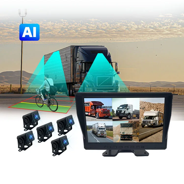 Wemaer BSD 5 Channel Bus Monitor BSD Display Alarm Driver Alert System Smart AI BSD Detection Reversing Aid Camera for Truck