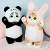 Panda transformed into a plush cat cover