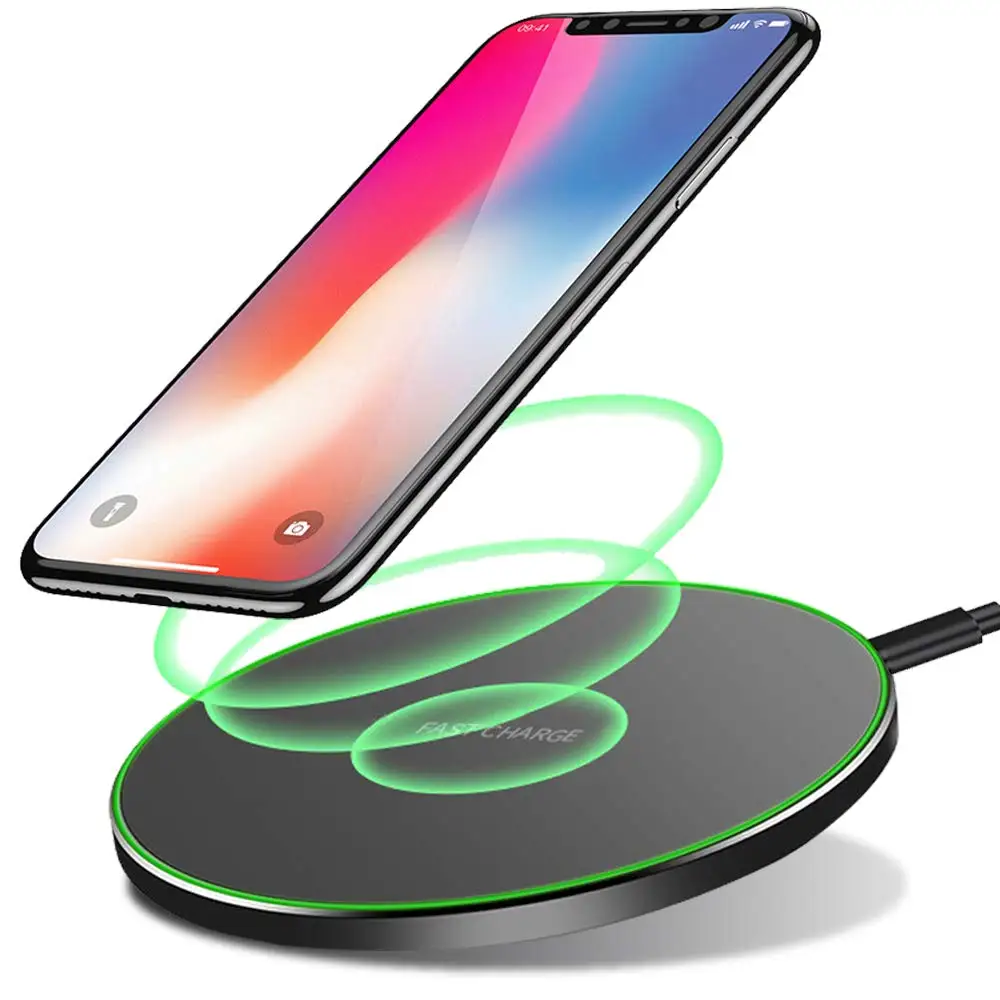 Индуктивная Магнитная панель для быстрой зарядки, алюминиевая настольная Беспроводная зарядка Gy68 Qi для смартфона с поддержкой Qi, 1 USB